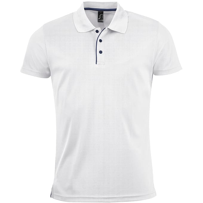 SOLS Heren Performer korte mouw Pique Polo Shirt (Wit)