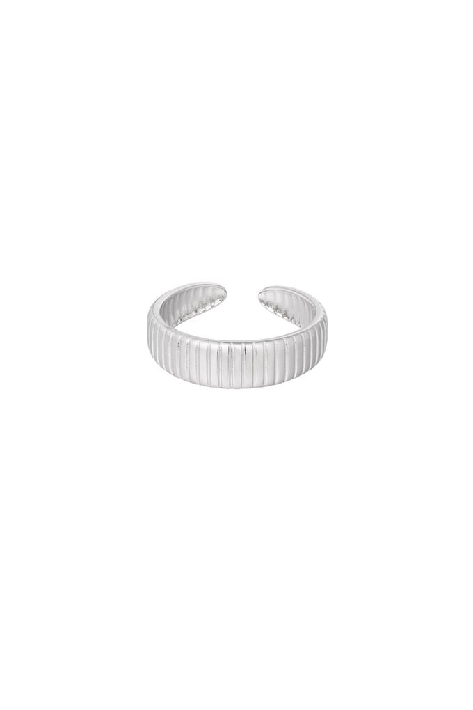 Ring Striped - Yehwang - Ring - One size - Stainless Steel (verkleurt niet!) - Zilver