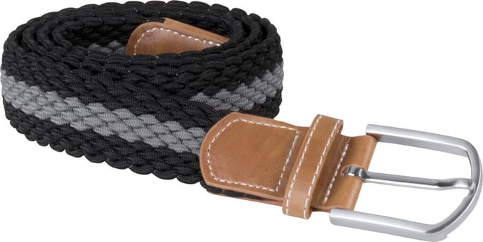 K-up Elastische gevlochten riem KP805 - Black / Mid Grey - One size
