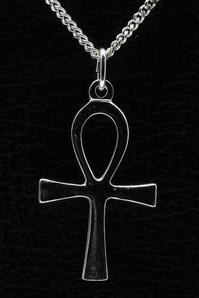 Zilveren Ankh ketting hanger - middel