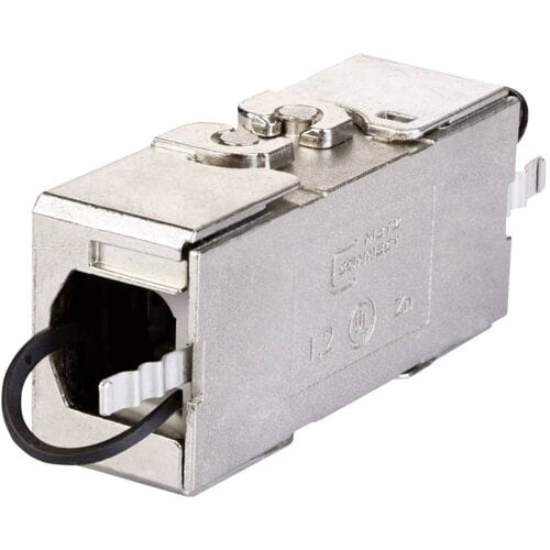 Metz Connect Connector Netwerk Adapter CAT 6A [1x - 1x ] 0 mm Zilver (metallic)