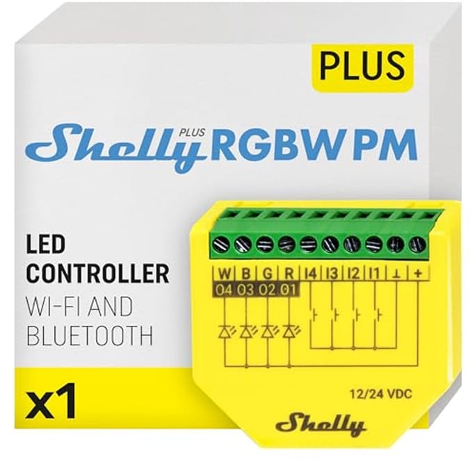 RGBW Controller voor LED Strips met WiFi en Bluetooth - 12-24 VDC, Ingebouwde Energieterugmelding, Dimmable Verlichting, Geen Hub Nodig