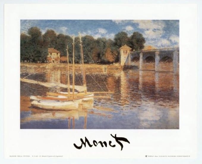 Claude Monet - De brug in Argenteuil - Kunstposter - 60x80 cm