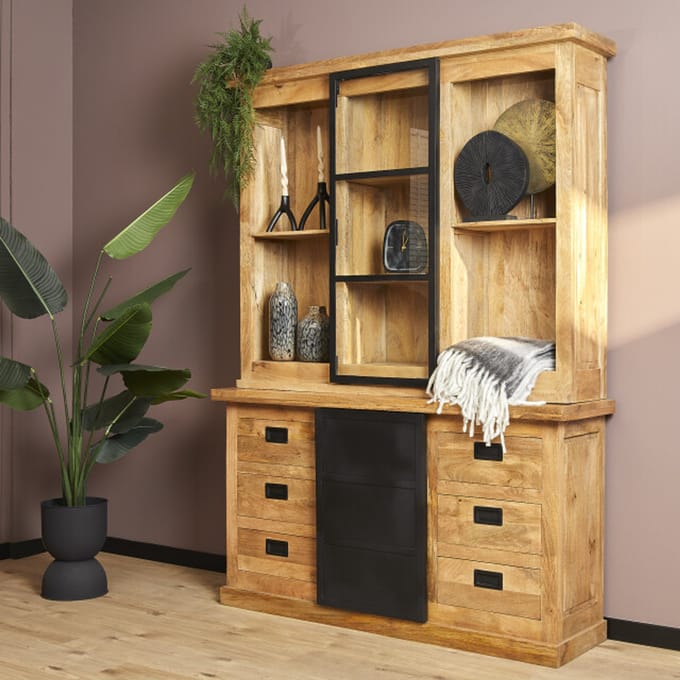Starfurn - Vitrinekast Nashville - Bruin - 45x160x220 cm