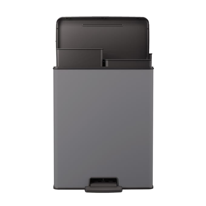 Curver Decobin Duo Prullenbak - 26L + 26L - Rechthoekig - Grijs
