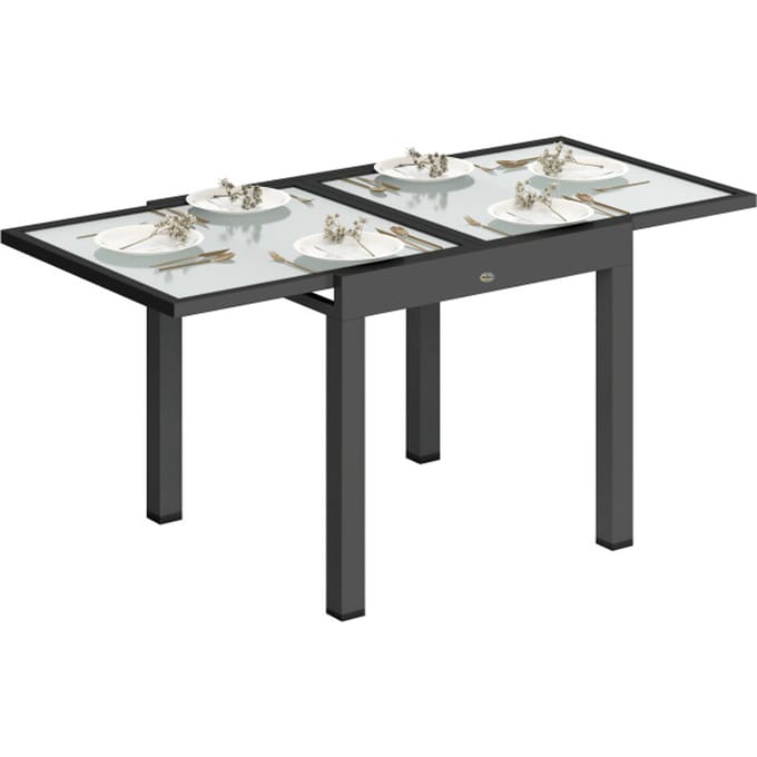 4goodz Tuintafel uitschuifbaar weerbestendig 160×80 cm - zwart