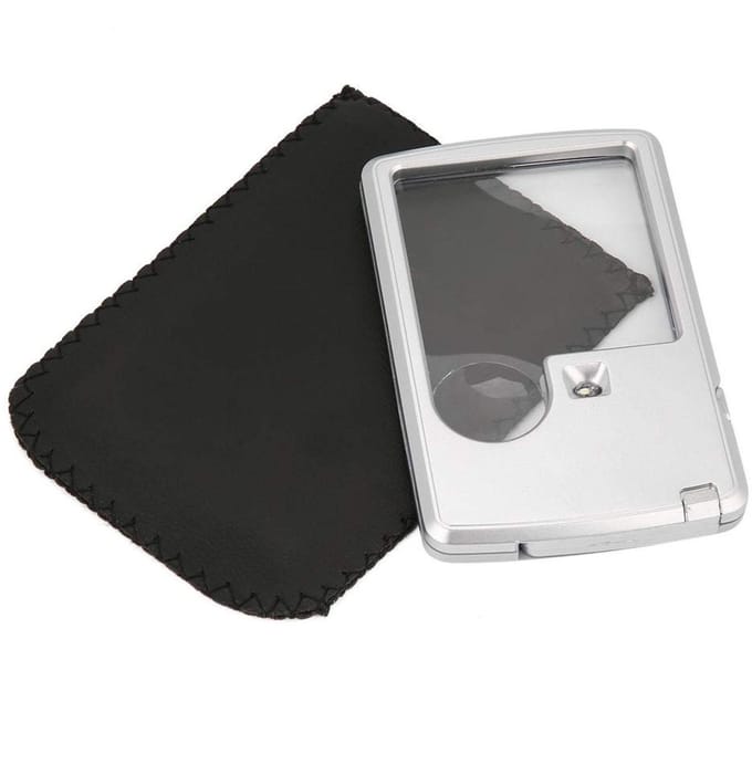 Solidchoice - Vergrootglas met LED Licht en Lederen Tas