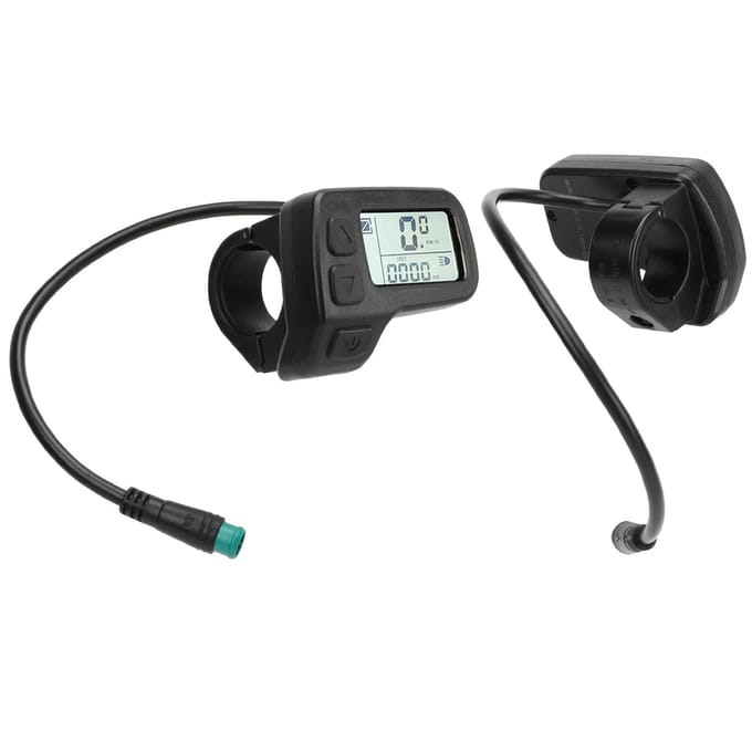 Elektrische Fiets LCD Display Waterdichte Connector Gegevensweergave Meter 24V 36V 48V Universeel voor black