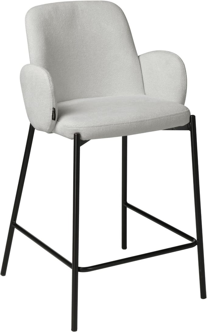 ExitoDesign GUSTO Serie - Stoffen Barkruk - Grijs - Ergonomische Zitting - Zwart Frame