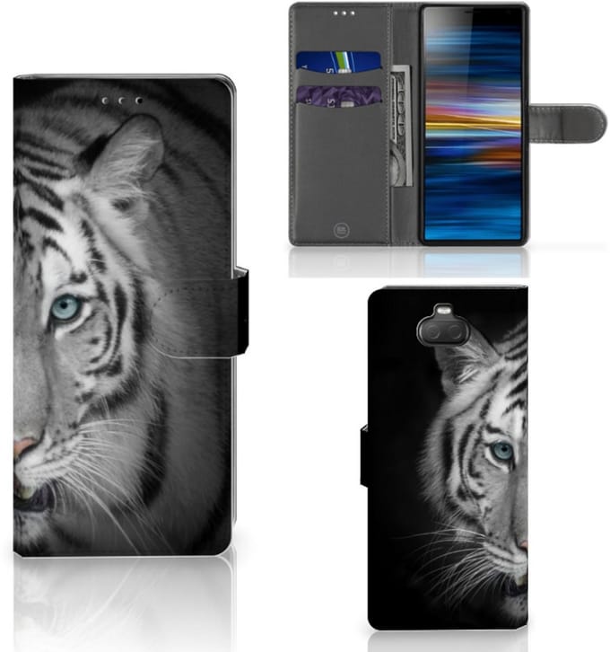 Sony Xperia 10 Telefoonhoesje met Pasjes Tijger