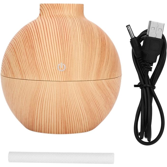 Mini diffuseur d'huiles essentielles LED USB 130 ml, humidificateur d'air pour bureau beige