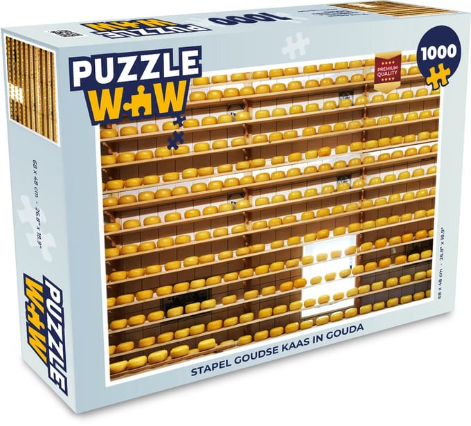 Puzzel Kaas - Gouda - Plank - Legpuzzel - Puzzel 1000 stukjes volwassenen