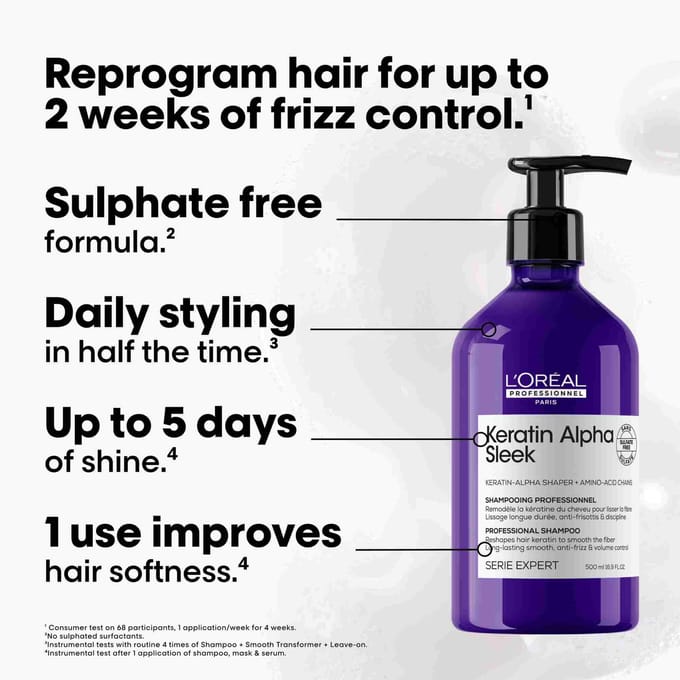 L’Oréal Professionnel Paris Serie Expert Keratin Alpha Sleek Shampoo Keratine shampoo Dames 500 ml