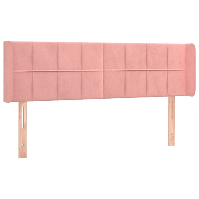 vidaXL - Hoofdbord - LED - 147x16x78/88 - cm - fluweel - roze