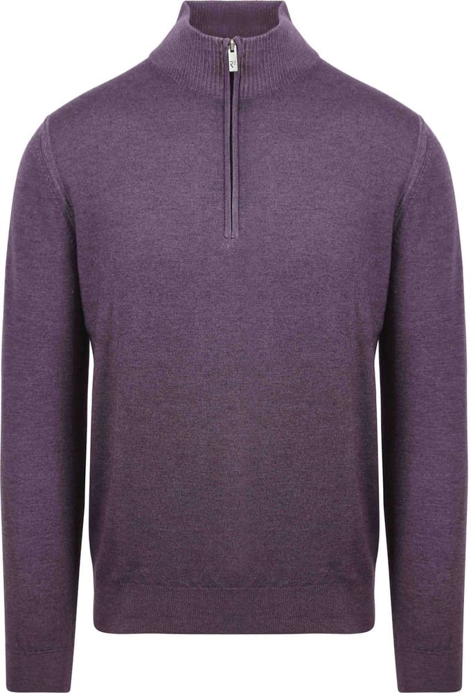 R2 Half Zip Trui Merino Wol Paars - Maat 3XL - Heren - Quarter zip