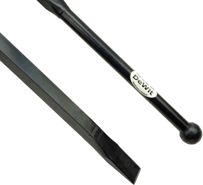 De Wit stootijzer bol/beitel 28x1000mm - vierkante bekken