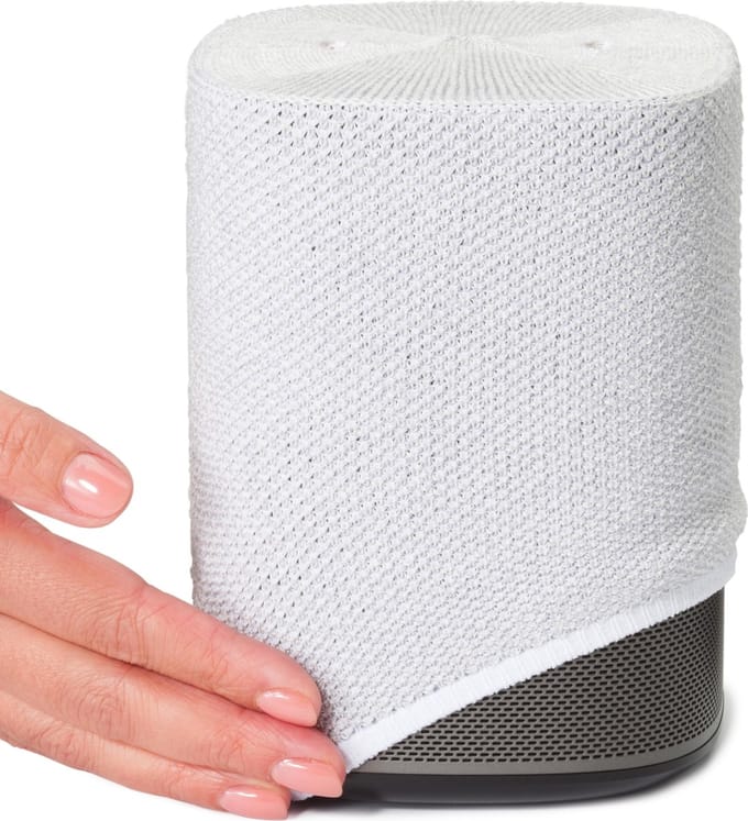 Soundskins – Luxe textielhoes / Luidsprekeraccessoire – Compatibel met Sonos One (SL) - Rookwit
