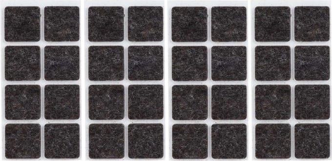 Meubelviltjes - 32x - antislip noppen - 2,5 cm - vierkant - viltglijders