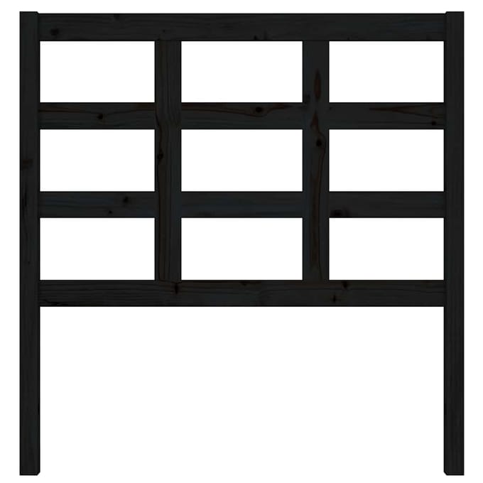 vidaXL - Hoofdbord - 95,5x4x100 - cm - massief - grenenhout - zwart