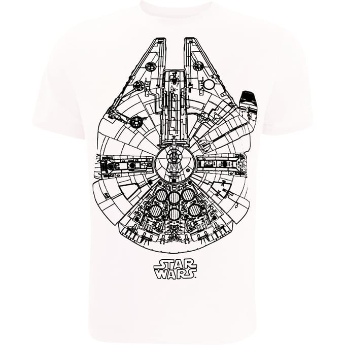 Star Wars Millennium Valk t-shirt heren (Wit)