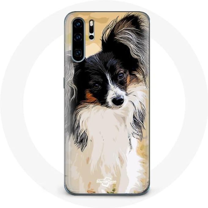 Coque pour Huawei P30 Épagneul japonais Noir et Blanc Race de chiens