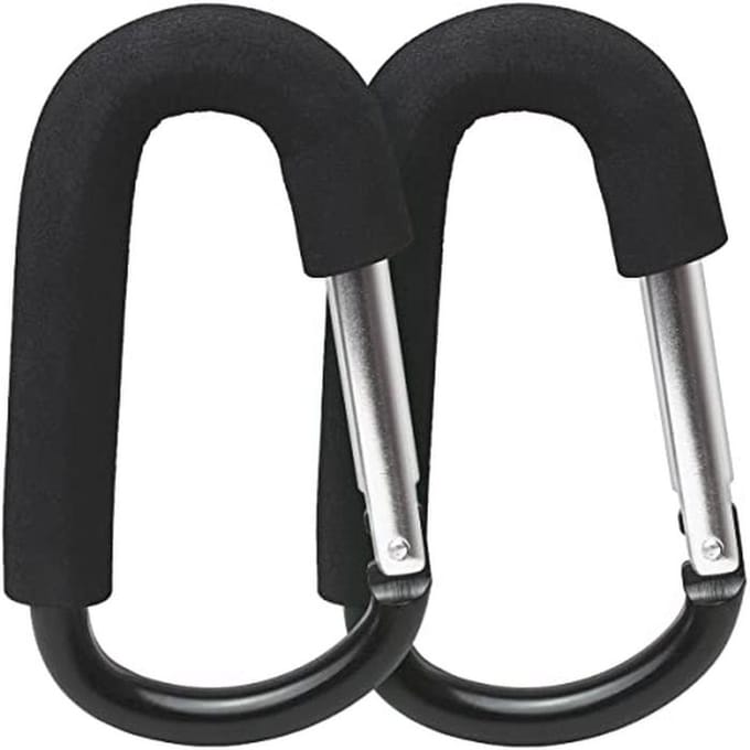 Grote Buggy Clips voor Kinderwagens - 2 stuks - Zwart