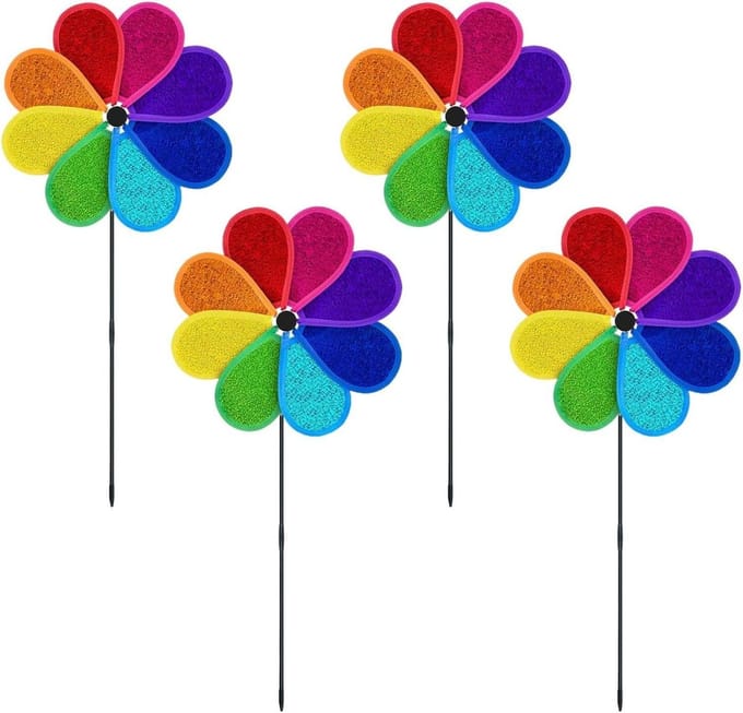 Windspinner Tuin - Windvanger Ornament - Vogels Afschrikken - Reflecterend Sprankelend - 1 stuk - Regenboog