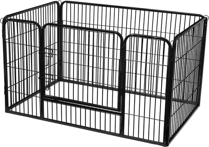 MIRA Home - Hondenbench - Met Deur - Stevige Metalen Constructie - 122x80x70 cm