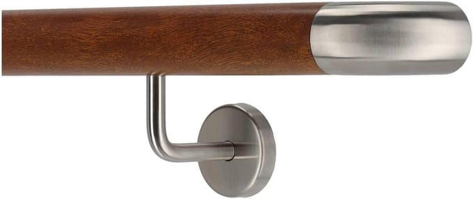 Trapleuning Aluminium - Wandleuning Balkonleuning - Veilig Lopen - Mahonie Hout Decor - 140 cm - Niet gespecificeerd