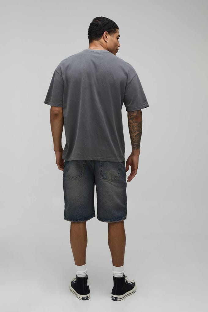 Relaxed Getinte Denim Shorts | Light Brown | Size 42