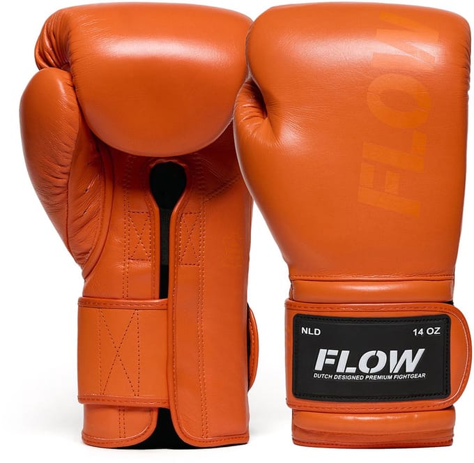Flow - Challenge Bokshandschoenen - Echt Leer - Oranje is 12 oz