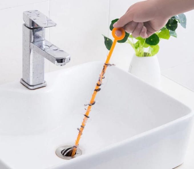 Gootsteenontstopper/ Ontstoppingsveer - 52 cm - Oranje