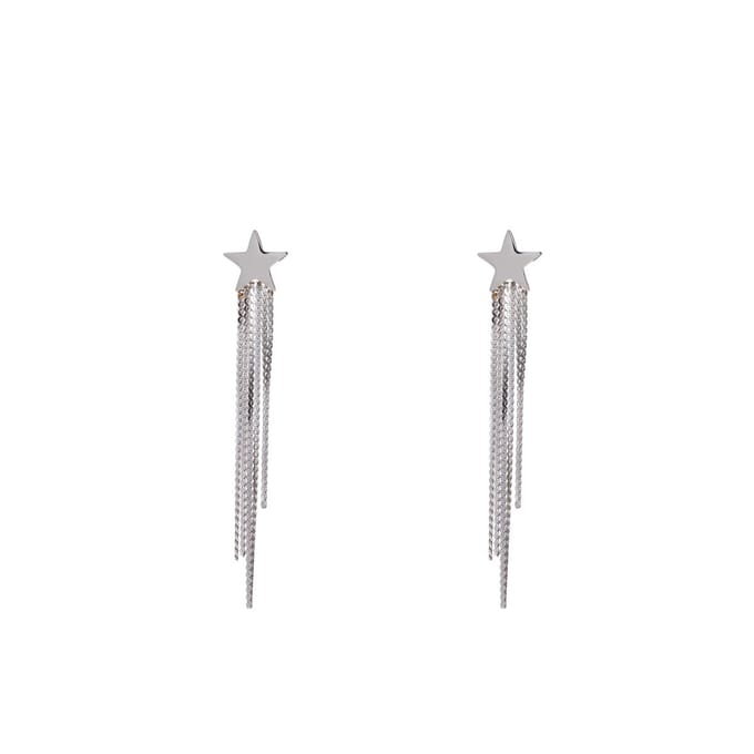 Go Dutch Label Oorknoppen flat waterfall sterretje sliertjes Zilver