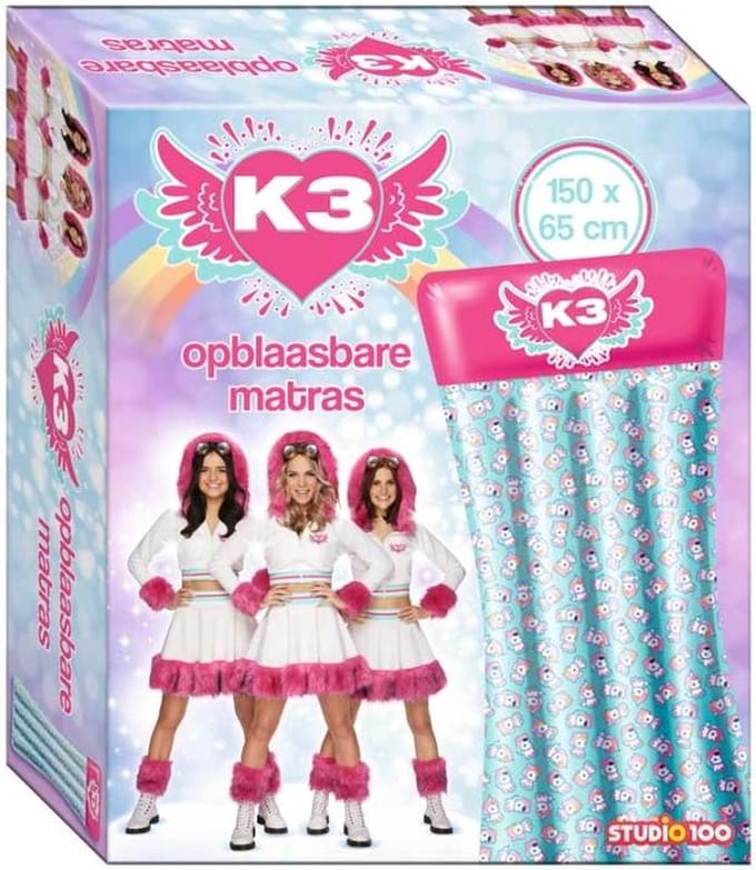 K3 Luchtbed 150 x 65 cm - Roze/turquoise