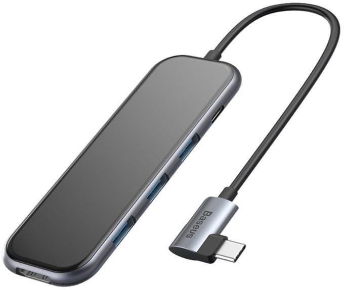Baseus USB C Hub & HDMI Hub met kaartlezer aluminium - aansluitingen voor 1x HDMI 4k 3x USB A 3.0 PD