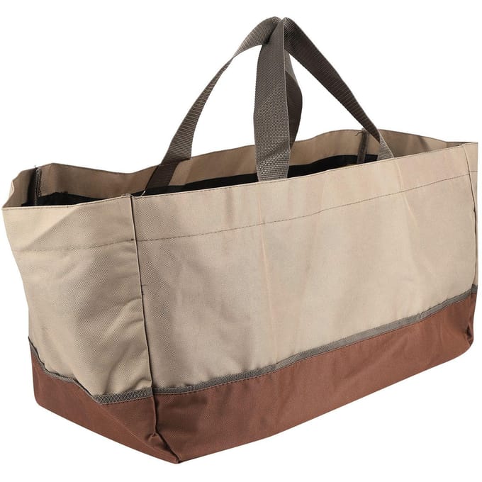Sac de Transport de Bois de Chauffage Sac Fourre-Tout pour Bûches Charbon de Bois Transporteur Grande Capacité Imperméable beige