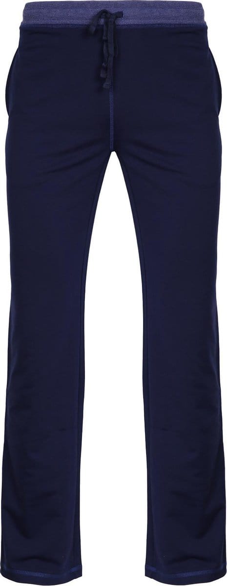 La-V Loungewearbroek met rechte pijd van sweatsof voor heren donkerblauw  XL