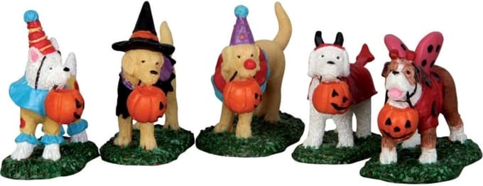 Lemax - Trick Or Treating Dogs -  Set Of 5 - Kersthuisjes & Kerstdorpen