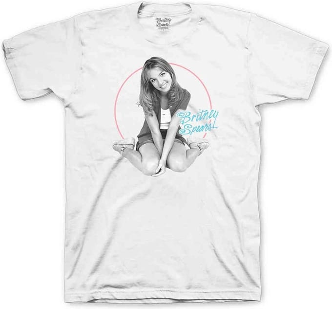 Britney Spears - Classic Circle Heren T-shirt - M - Wit
