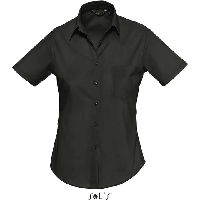 SOL'S Popeline-Blouse Escape Short Sleeve L620 - Black - S