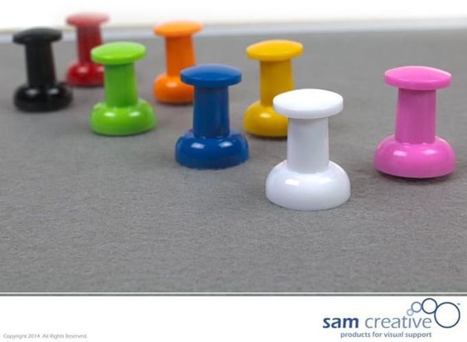Sam Creative - Prikbord kurk - Punaise - Jumbo - Gemengd - 8 stuks