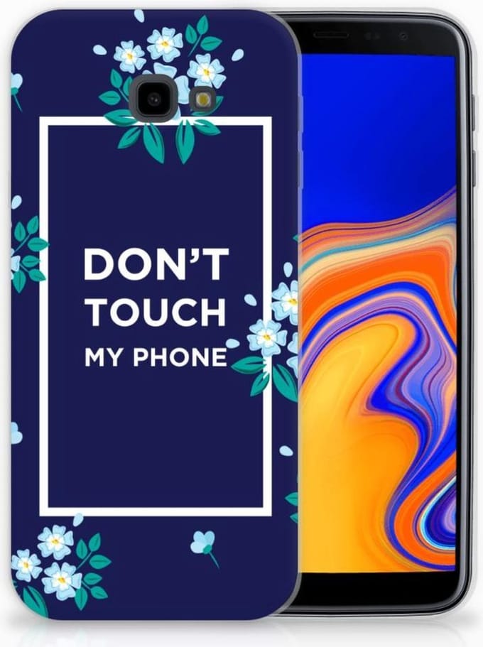 Samsung Galaxy J4 Plus (2018) Silicone-hoesje Flowers Blue DTMP