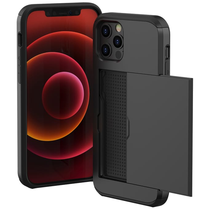 imoshion Hoesje met Pasjeshouder - Geschikt voor Apple iPhone 12 Pro Max - Zwart