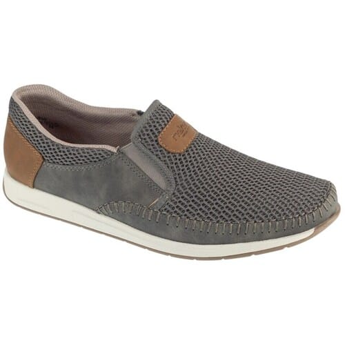 Rieker Heren Instappers met Stretchinzet, 11954-45, Grey Blue