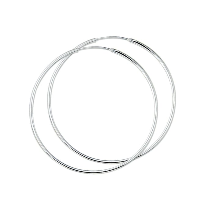Glams oorringen ronde buis - 30 mm - Zilver