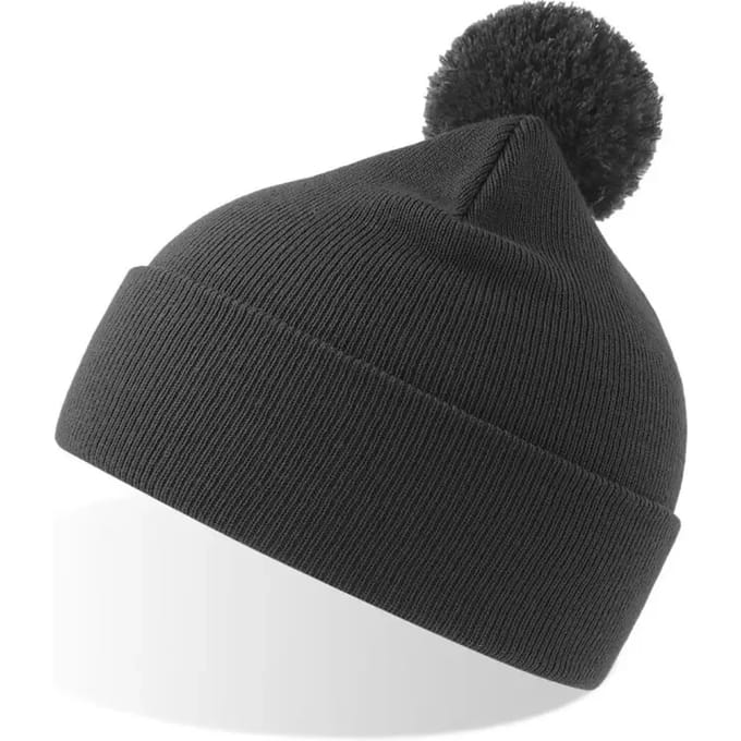 Atlantis Headwear - Wind-S Beanie with Pompom - Dark Grey - One Size