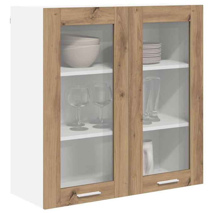 vidaXL - Hangkast - Artisan - Eiken - 80 - x - 31 - x - 80 - cm - Bewerkt - hout