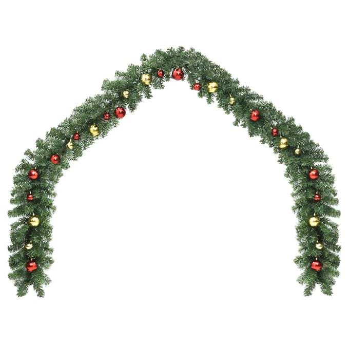 vidaXL - Kerstslinger - versierd - met - kerstballen - 5 - m