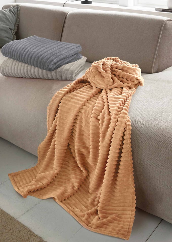 Fleece deken - camel - Gr. Standaardmaat van Goldner Fashion