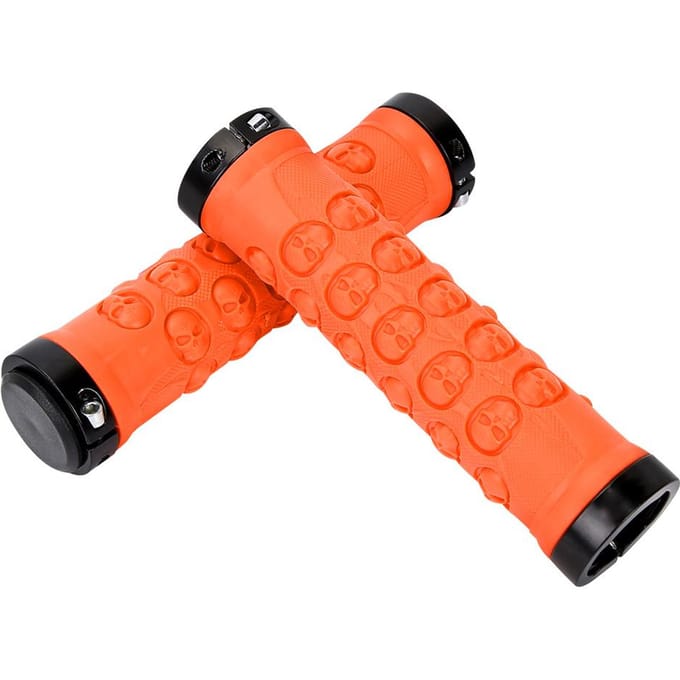 Poignées Antidérapantes de Guidon de Vélo de Cyclisme Verrouillables Poignées de Guidon de VTT Orange orange